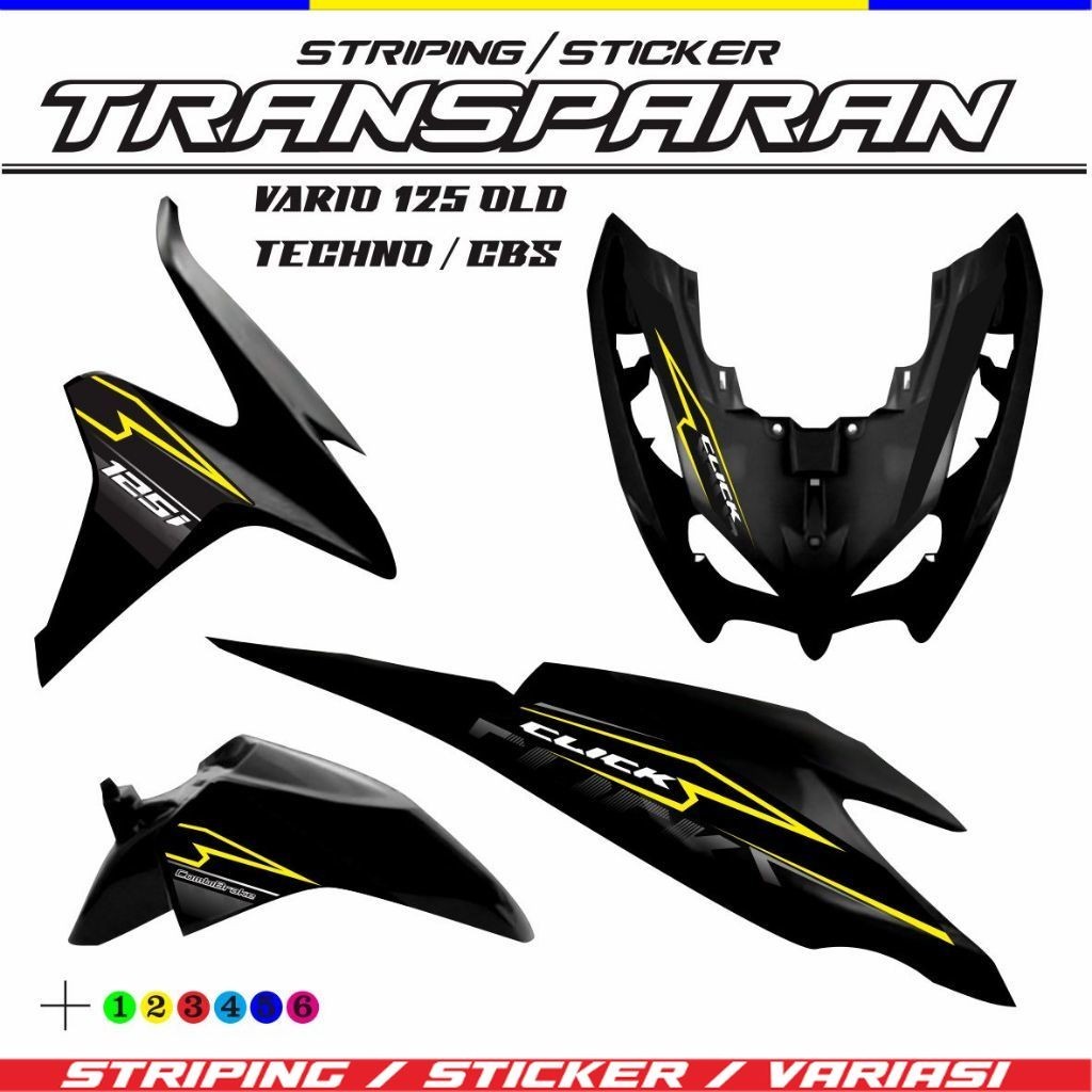 STIKER TRANSFARAN VARIO TECHNO 125 OLD / STIKER TRANSPARAN MOTOR VARIO 125 TECHNO POLET VARIASI MOTO