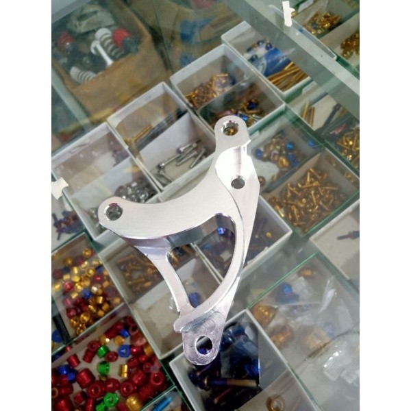 breket kaliper cnc mio 2p brembo nissin dll shock standar disk 300mm variasi