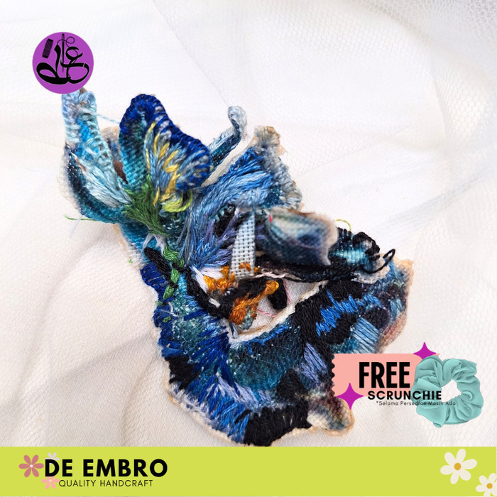 De Embro Bros Sulam Benang Brooch Cupang Veil Tail Bros Premium Bros Hijab Bros Ikan Handmade