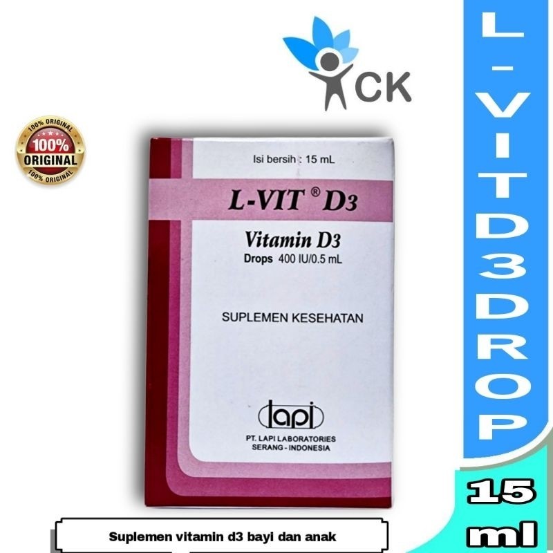L-VIT L VIT D3 DROP BOTOL 15 ML suplemen vitamin d3 untuk bayi