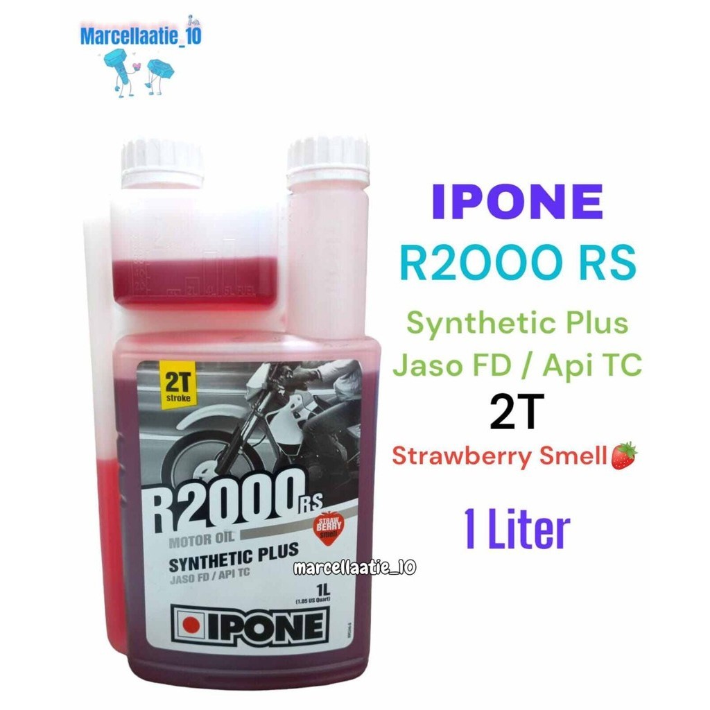 OLI IPONE R2000 RS FRAISE 2T 1 LITER OLI MOTOR 2T SYNTHETIC PLUS JASO FD API TC STRAWBERRY SMELL OLI