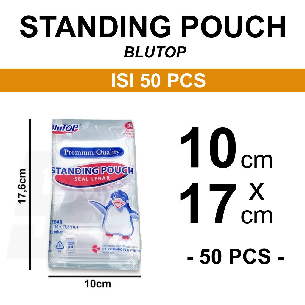Norden - (ISI 50) STANDING POUCH 10x17 CM BLUTOP - Plastik STP Ziplock Zip Berdiri Zipper Medan