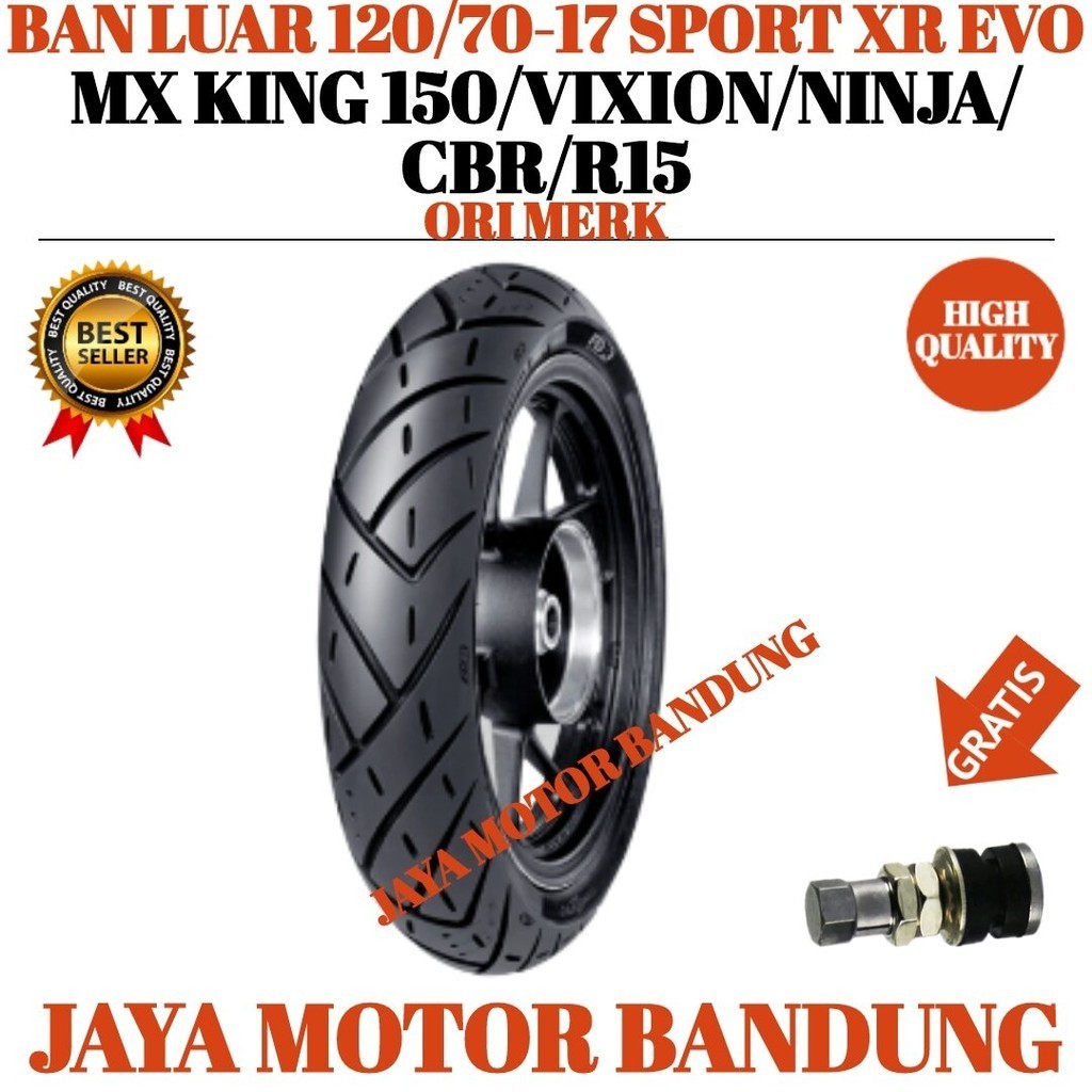 BAN BELAKANG MX KING 150/VIXION/CBR/R15/NINJA BAN LUAR UKURAN 120/70-17 SPORT XR EVO ORISINIL FDR