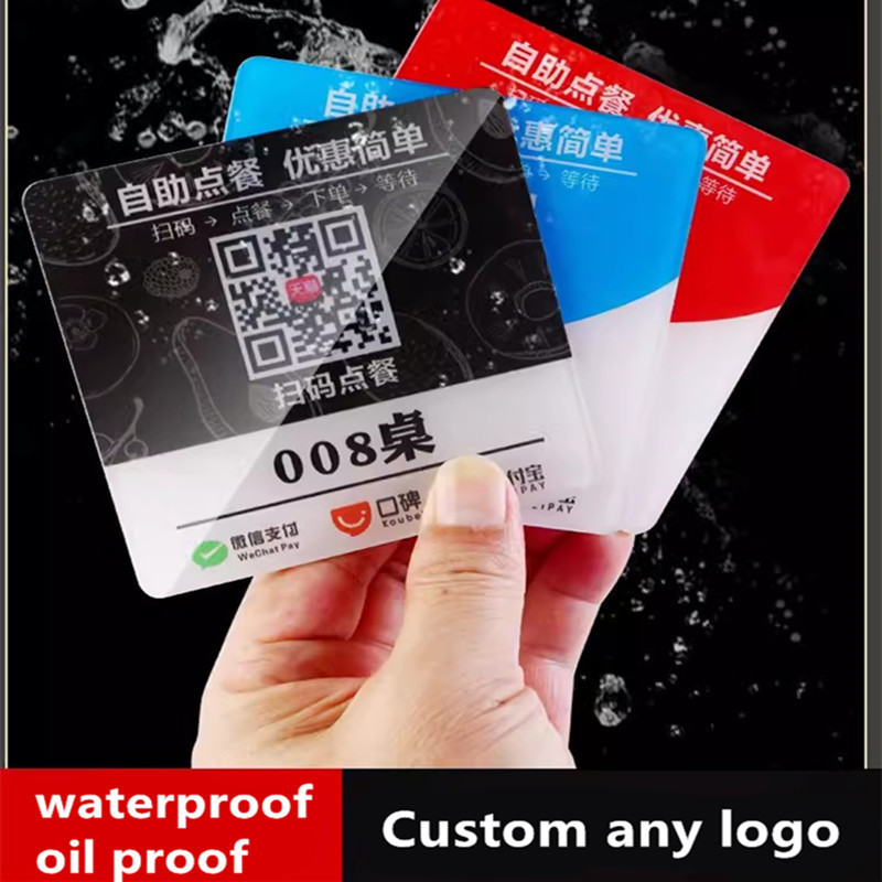 

Custom Acrylic QR code matte adhesive scanning table logo stickers shiny 3M gule QR stickers waterproof PVC stickers customized