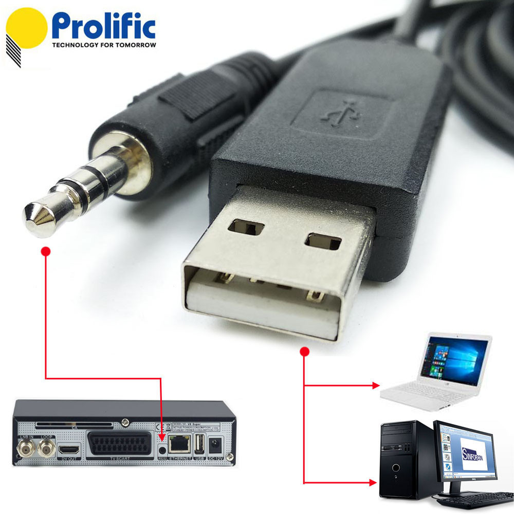 Support Win11 PL2303 USB-3.5mm Stereo RS232 for FreeSAT V8 Flash Cable GTMedia V7 V8 Upgrade Flashin