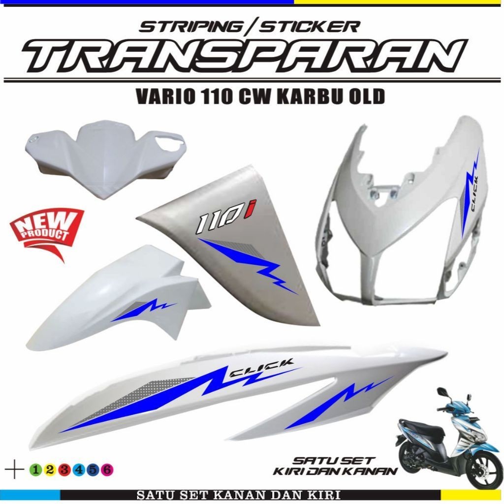 STRIPING TRANAPARAN VARIASI MOTOR VARIO CW 110 OLD / STIKER VARIO OLD 110 CW STICKER SETIKER LIS MOT