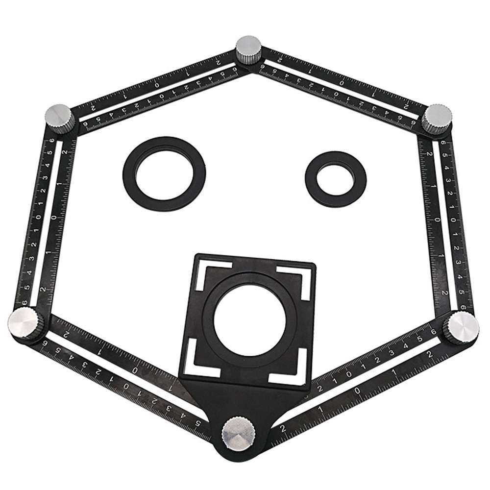 

Six-Sided Fold Aluminum Alloy Ruler Mechanism Slides With Hole Locator Tile Positioning Measuring Instrument Template Angle Tool