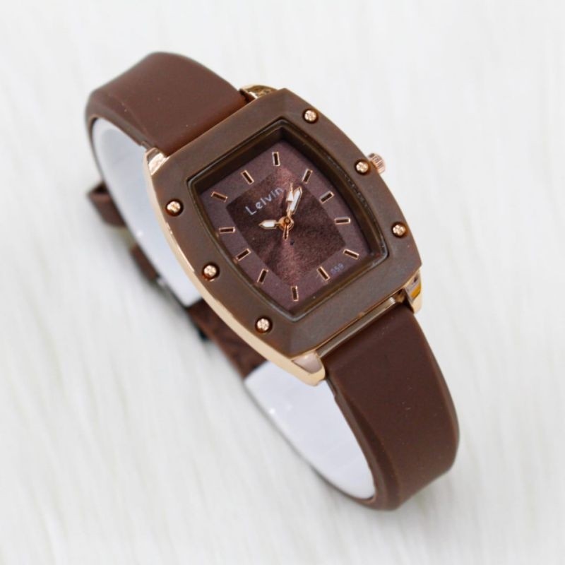 Jam Tangan Cewek LEIVIN tipe LV6773/Jam Tangan Casual Pria dan Wanita/Watch Analog Strap Rubber/SUND