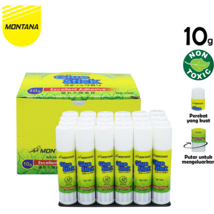

1 Box / 24 Pcs Lem Kertas Glue Stick Montana 10 Gram ( Box )