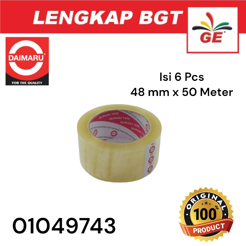 

Daimaru OPP Lakban Bening 48 mm x 50 M, Paket isi 6 Pcs - 01049743
