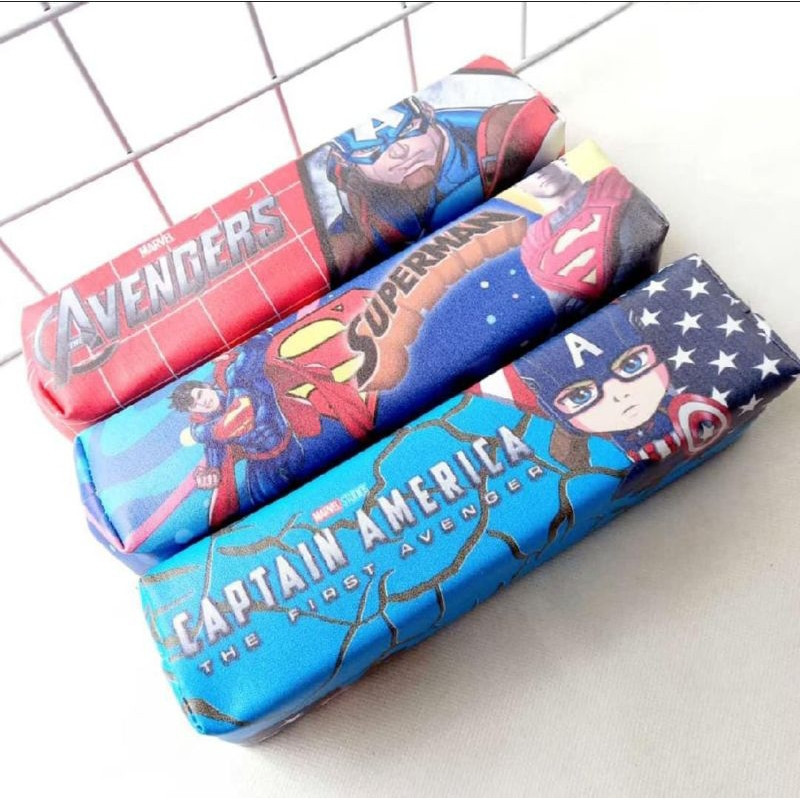 

kotak Pensil Karakter Tempat Pensil Zipper Motif superhero