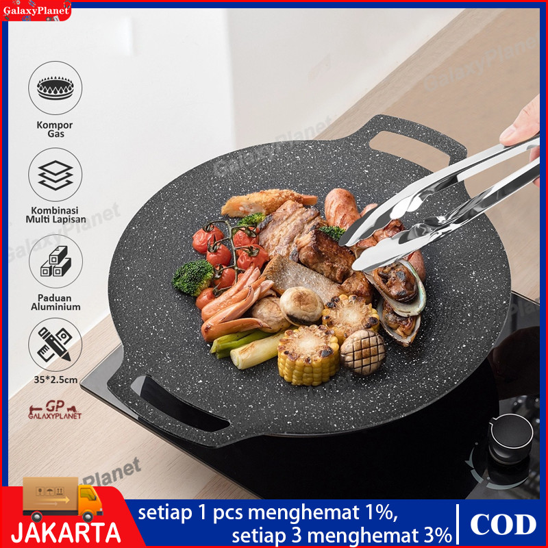 Hongzhuo Alat pemanggang / Tempat pemanggang bulat BBQ Piring pemanggang diameter 32/34/38/40cm