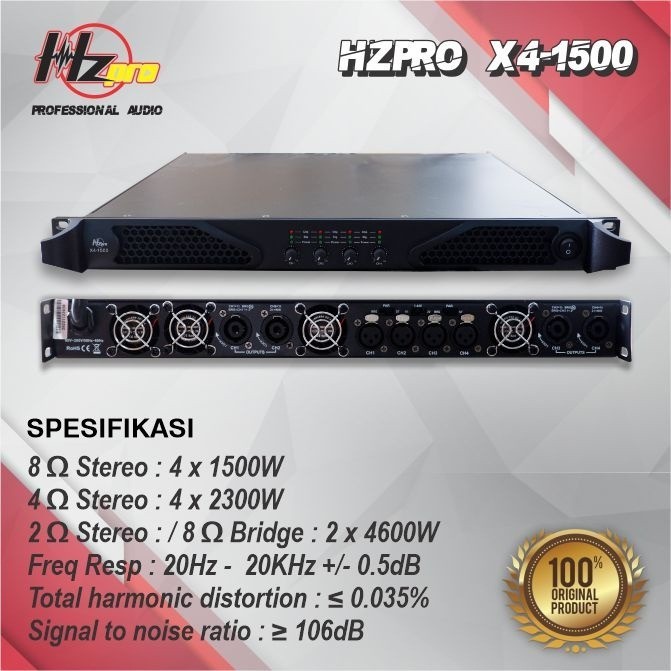 POWER AMPLIFIER HZ PRO X4 1500 AMPLIFIER POWER HZ PRO X4-1500 ORIGINAL (4X1500 WATT)