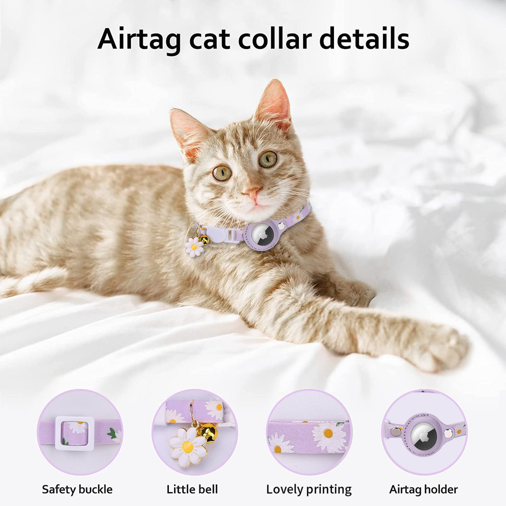 Cat Collar Air Tag Protective Case Adjustable Lightweight Tracker Cat Collars For Kitten Puppy Pet S