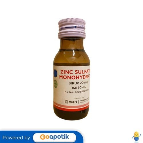 Zinc Sulfate Monohydrate Meprofarm 20 Mg/5 Ml Syrup 60 Ml
