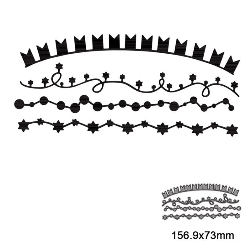 

4pcs Stars Round Banners Scrapbooking Dies Metal Cutting Dies Stencils For DIY Album Paper Card Decorative Craft Die Cuts New