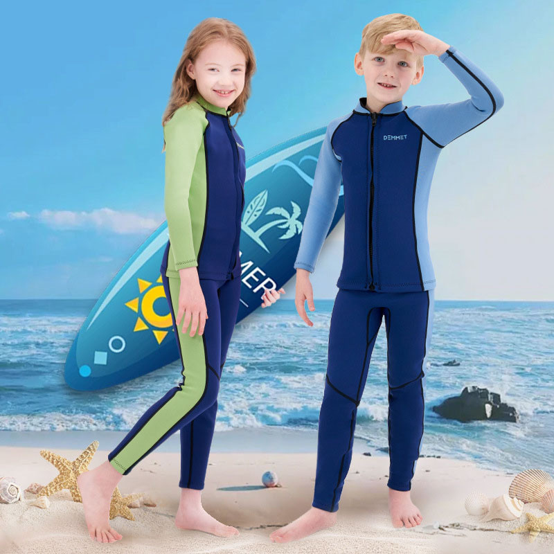 Snorkeling Surfing Swimming Suit Boy Girl Diving Clothes Children Neoprene Split Wetsuit 1.5mm Therm