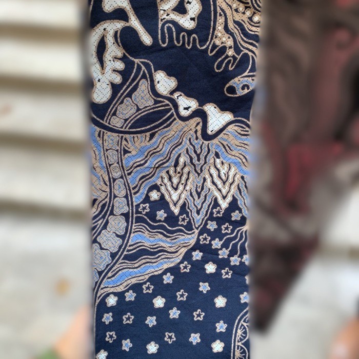 KAIN BATIK KATUN METERAN PRIMISIMA 40s PREMIUM MOTIF ABSTRAK PASTEL LERENG - NAVY