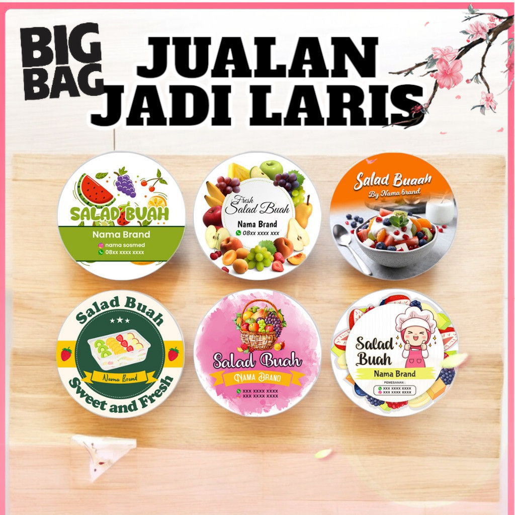 

BIGPRINT - Cetak Stiker Salad Buah Stiker Label Salad Buah Custom Nama