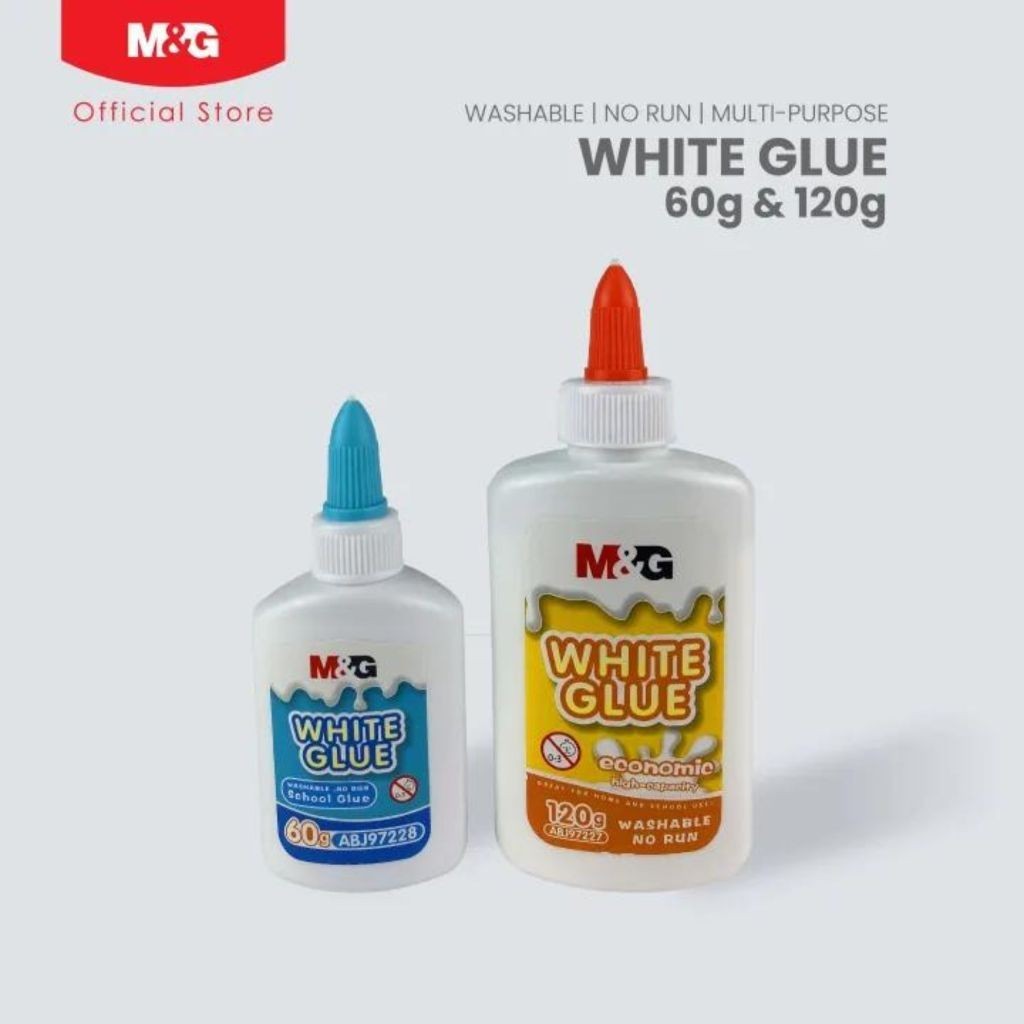 

White Glue Washable M&G #ABJ97228 & ABJ97227 Lem Putih Sekolah Perekat Kertas - SATUAN SHESB