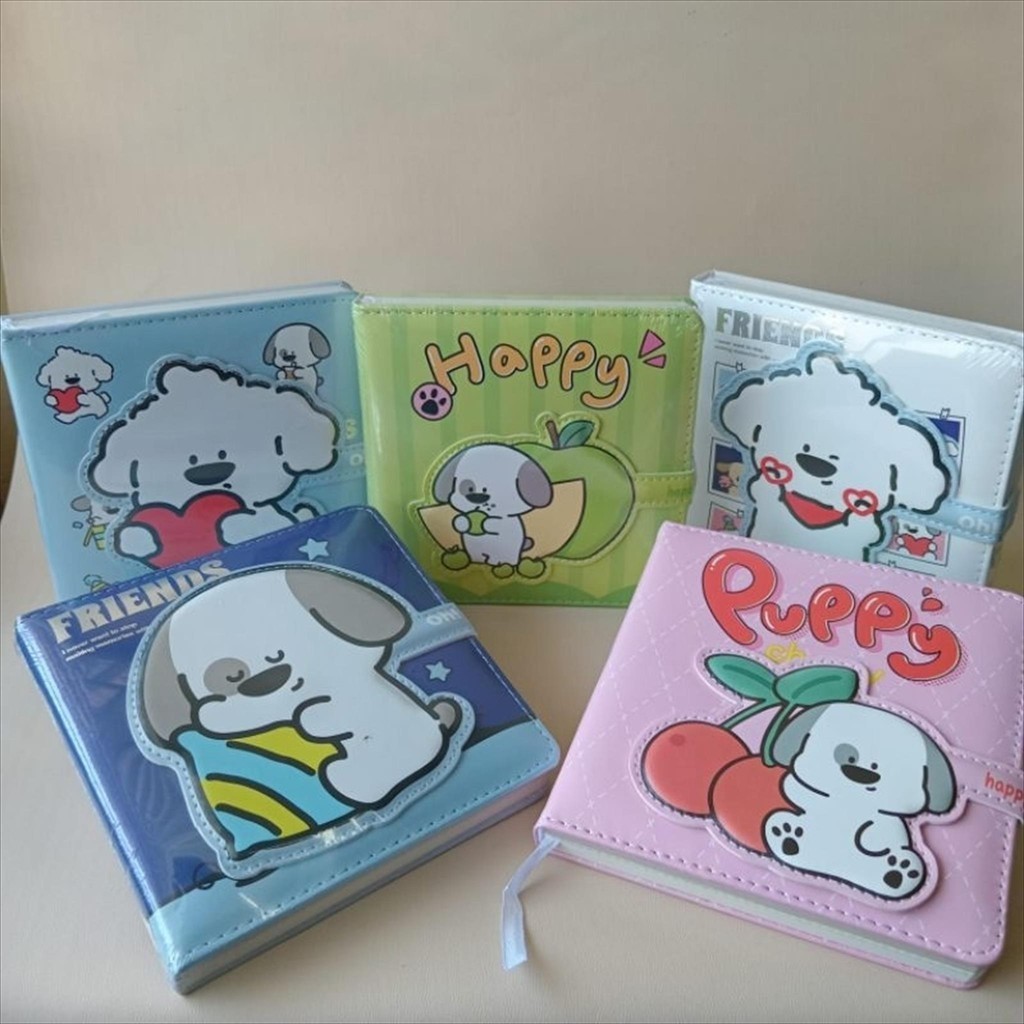 

(Notebook bantal square) Notebook Buku Catatan Diary Agenda Notes Cover Puffy Squishy Empuk Bantal Cute Dog Tutup Kancing Magnet