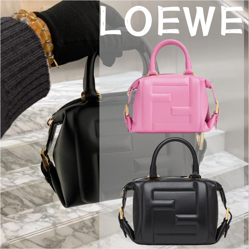 FENDI black nappa leather small handbag/women's bag/crossbody bag/shoulder bag