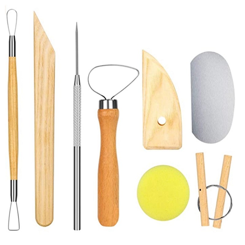 

8Pcs Clay Tools Carving And Shaping Tools, Blank Drawing Set Kit Wooden Pottery, Clay Sculptures