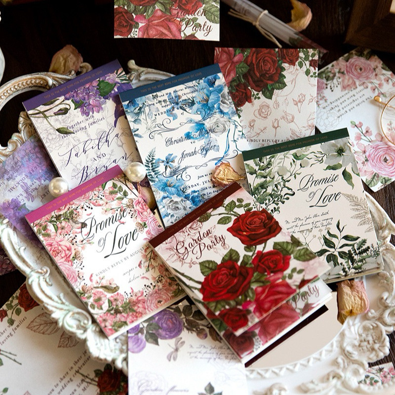 

Journamm.id Buku materi multi-bahan Seri Sumpah Yanji Rose kertas bahan kolase bunga retro segar 5