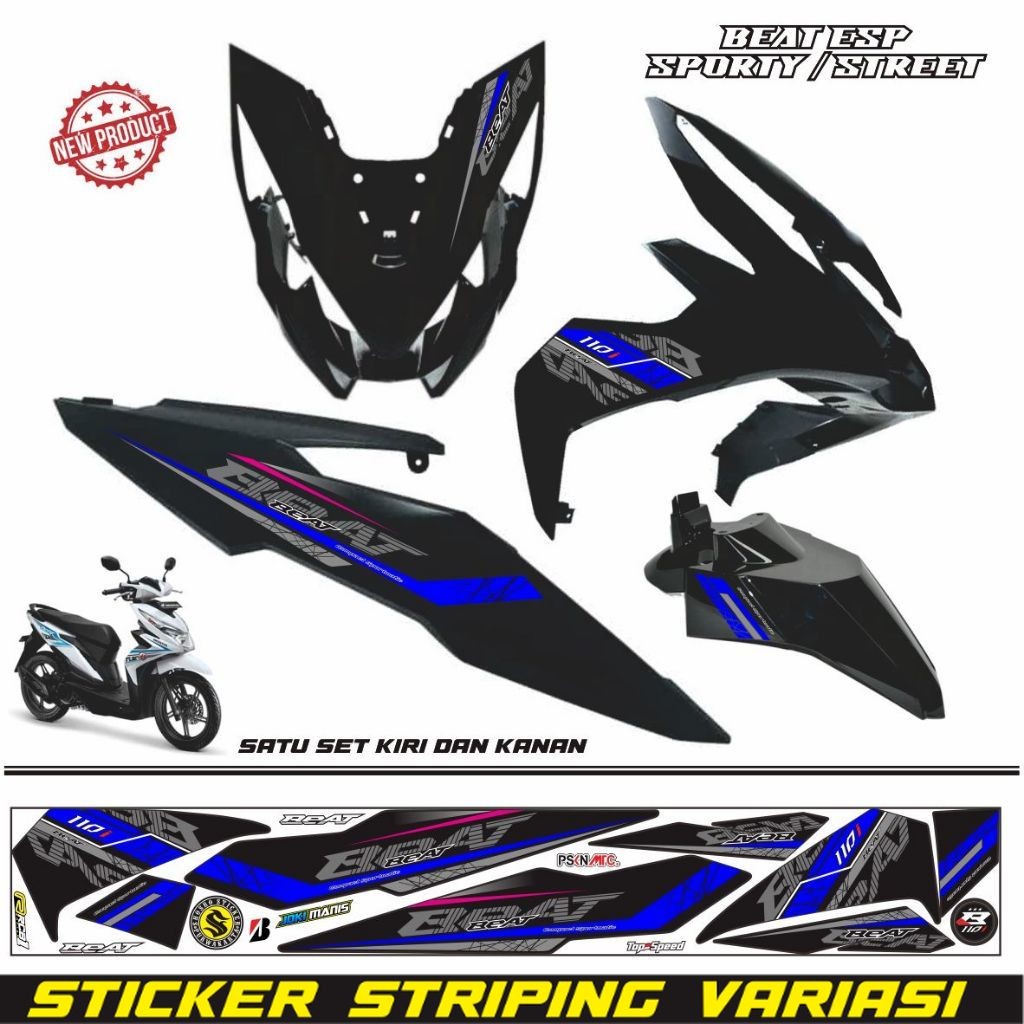 STIKER MOTOR HONDA BEAT ESP / BEAT STREET / STIKER VARIASI POLET HODA BEAT SPORTI STIKER POLET SIMPL