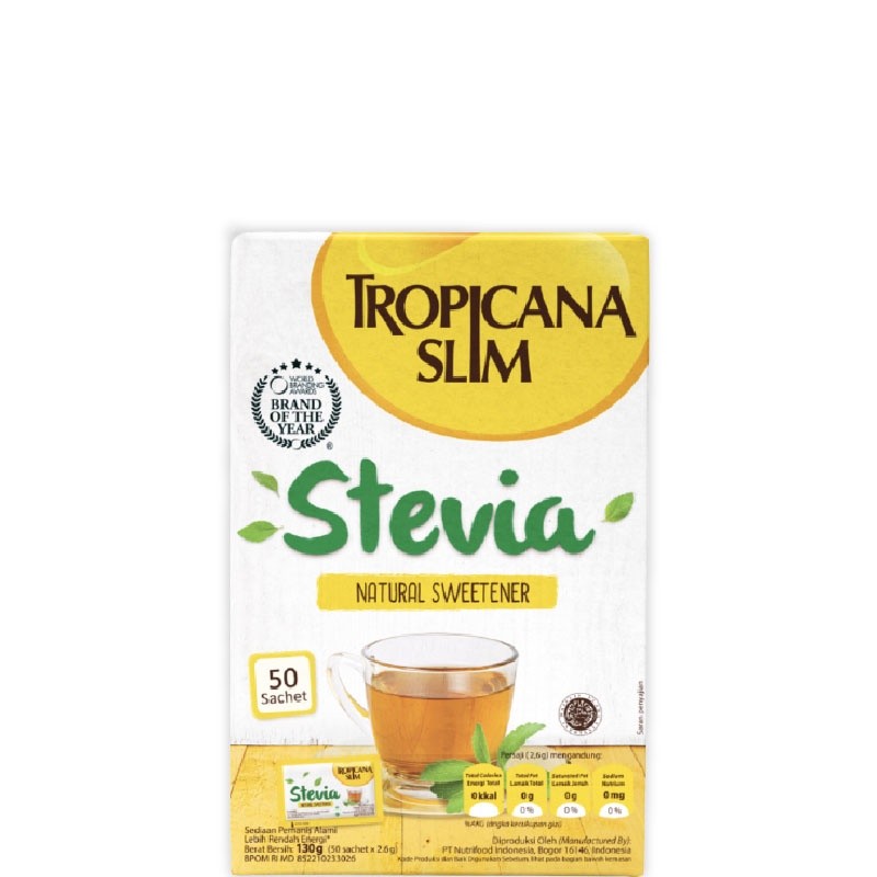 

Tropicana Slim Sweetener Stevia Pemanis Alami untuk Batasi Gula 50 pcs