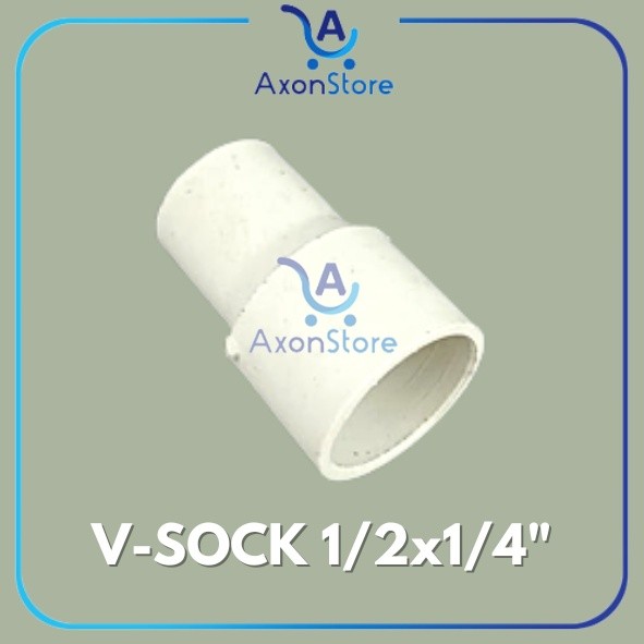 V-SOCK 1/2x1/4" Sambungan Pipa PVC 1/2 ke 1/4 Reducer Reducing Overloop 1/2x1/4 inch
