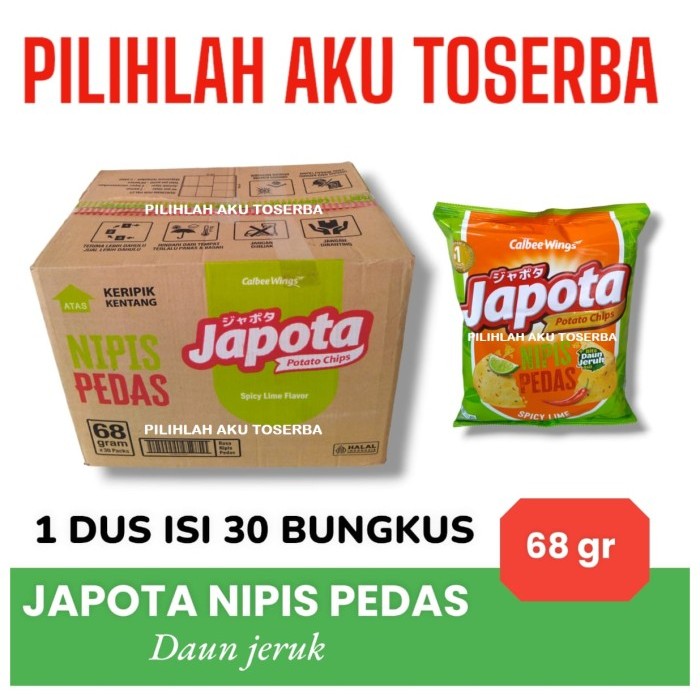 

Japota Keripik Kentang NIPIS PEDAS 68 gr - ( HARGA 1 DUS )