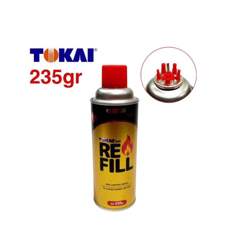 Gas Tokai Refill isi Ulang Korek Mancis pemantik Gas Refill Ukuran Besar 235 Gram