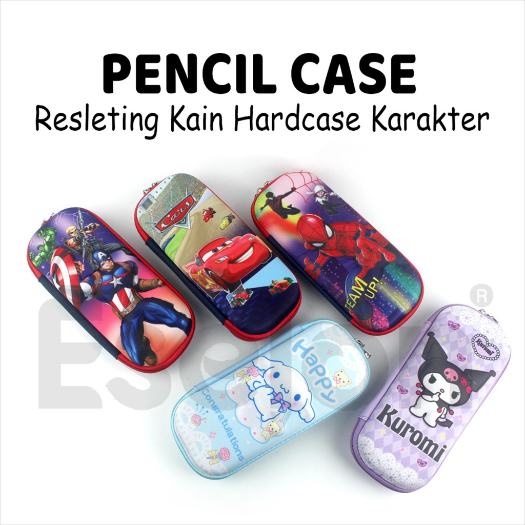 

[MaxMart] Kotak Pensil Hard Case Timbul Karakter / Tempat Pensil Resleting