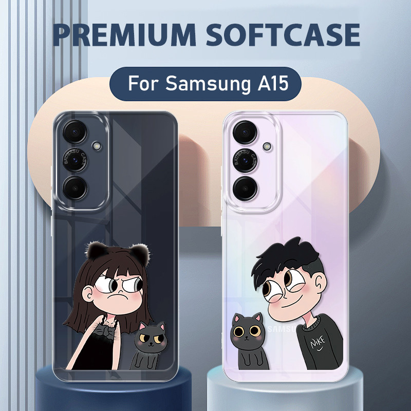 Boy Girl Couple Soft Case Samsung A15 Lucu Terbaru Casing Galaxy A15 Spiderman Case Hp Clear Samsung