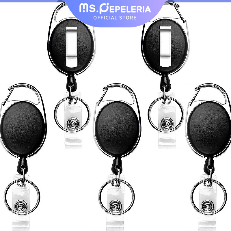 

YOYO ID CARD CARABINER/TRANSPARAN Tali Id Card Gantungan/Retractable Keychain Flexible-Ms.Pepeleria
