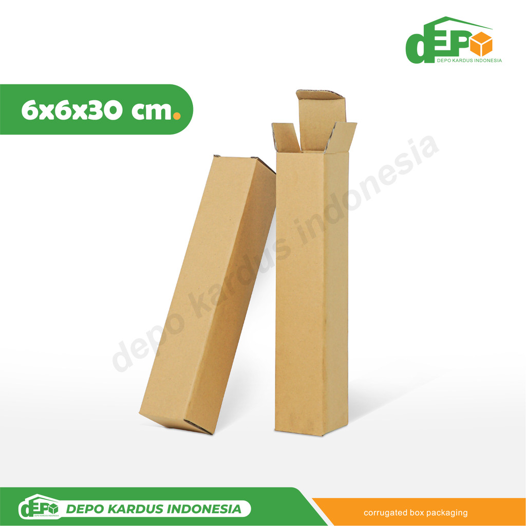 

Box 6x6x30 cm. box/kardus/kemasan/boxpanjang/boxroll/tinggi30