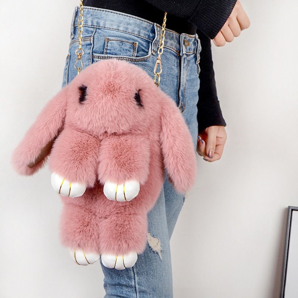 Dead Rabbit Bag Rabbit Bag Diagonal Cross Chain Rabbit Bag Imitation Otter Rabbit Bag Plush Bag One 