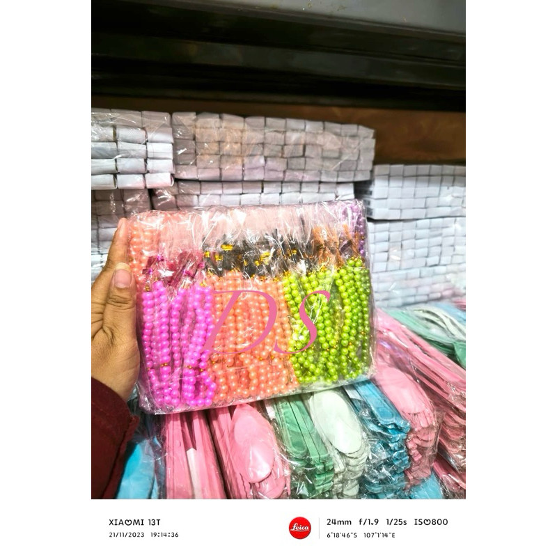 100 PCS Souvenir Tasbih Mutiara Kecil Plastik