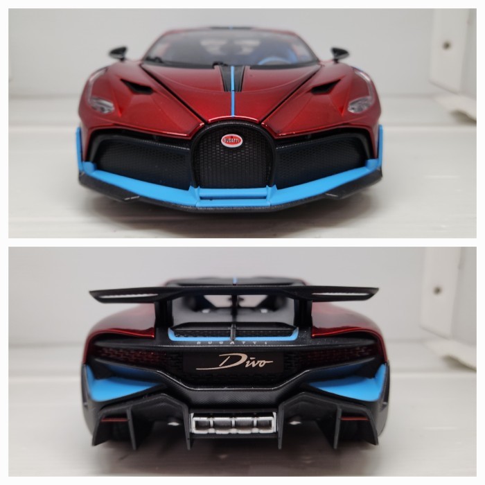 Diecast Miniatur Mobil bugatti divo red skala 18