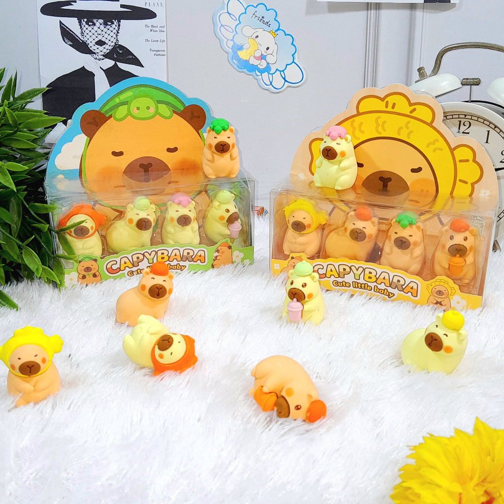 

Karet Penghapus Capybara Box Mewah 1 Set isi 4 PCS Super Cute Lucu Eraser 1 Pack Lengkap isi 4 Pieces Imut Unik Bisa Grosir dan COD