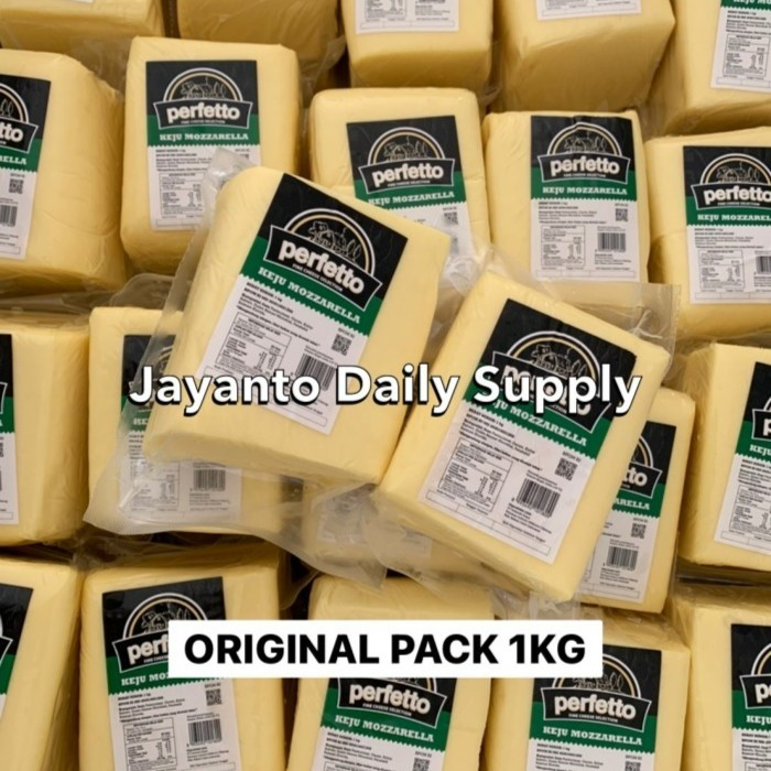 

MOZZARELLA PERFETTO 1KG ORIGINAL PACK / KEJU MOZARELLA CHEESE HALAL