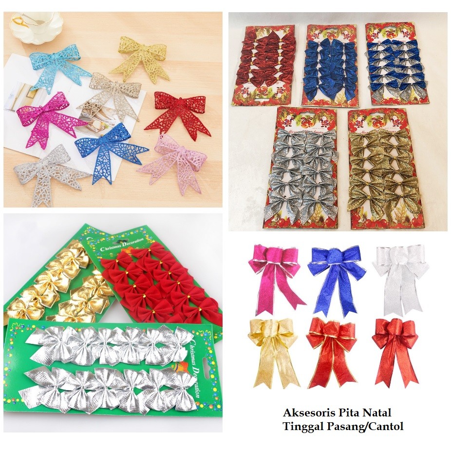 

Ornamen Pita Kain Bludru Plastik Tinggal Pasang/Cantol Hiasan Aksesoris Pohon Natal Merry Christmas Xmas
