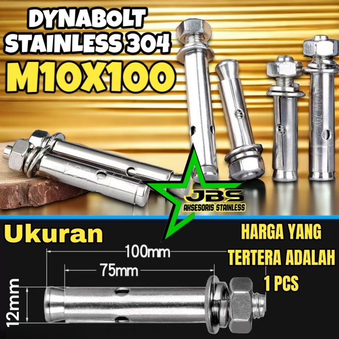 SA99 DYNABOLT/ANCHOR BOLT M10x100 STAINLESS SS 304