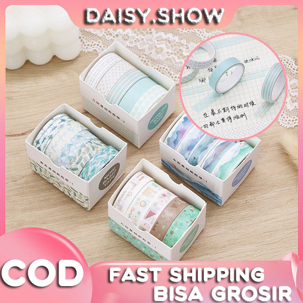 

Masking Tape Set 5Pcs Isi 5 Selotip Bahan Kertas Washi Warna Warni DIY Scrapbook Journal