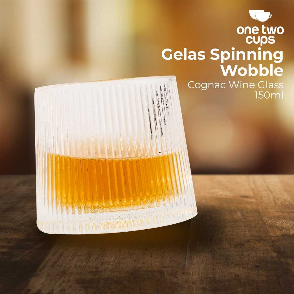 Gelas Cangkir Peralatan Minum One Two Cups Gelas Spinning Wobble Cognac Champagne Wine Glass 150ml -