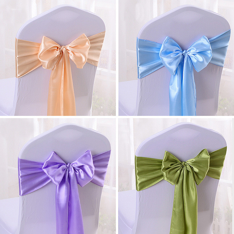 10pcs Wedding Decoration Products Ribbons Ribbon Banquet Chair Covers Bows Chair Straps Banquet Part
