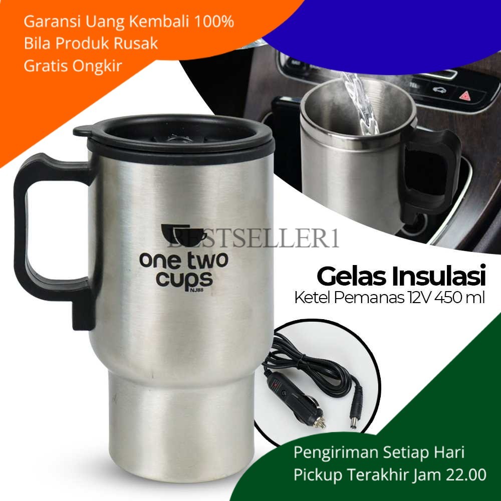 Gelas Teko Listrik Mug Cangkir Pemanas Air Kopi Teh Di Mobil Portable Low Watt Elektrik Panas Portab