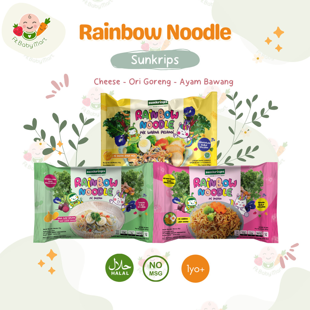 

SUNKRISPS - Rainbow Noodle | Mie Pelangi Mi Instan Sehat Anak