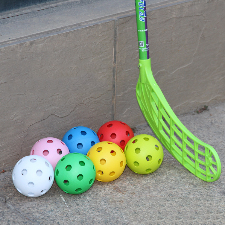 Hockey Floorball Stick Ball 4pcs Durable Pickleball Balls PVC Plastic For Outdoor Sport Practice Fie